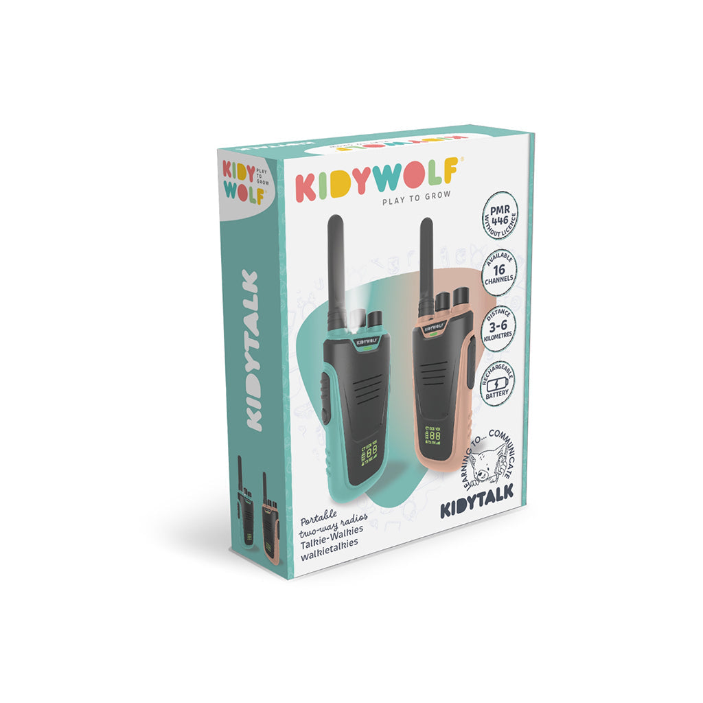 Kidywolf walkie talkie for barn, Kidytalk - Cyan/Nude