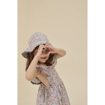 Konges Sløjd Verbena solhatt, Bibi Blue - str. 3 mnd.- 4 år