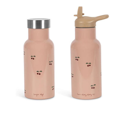 Konges Sløjd Termoflaske, Cherry pink – 1 flaske, 2 lokk