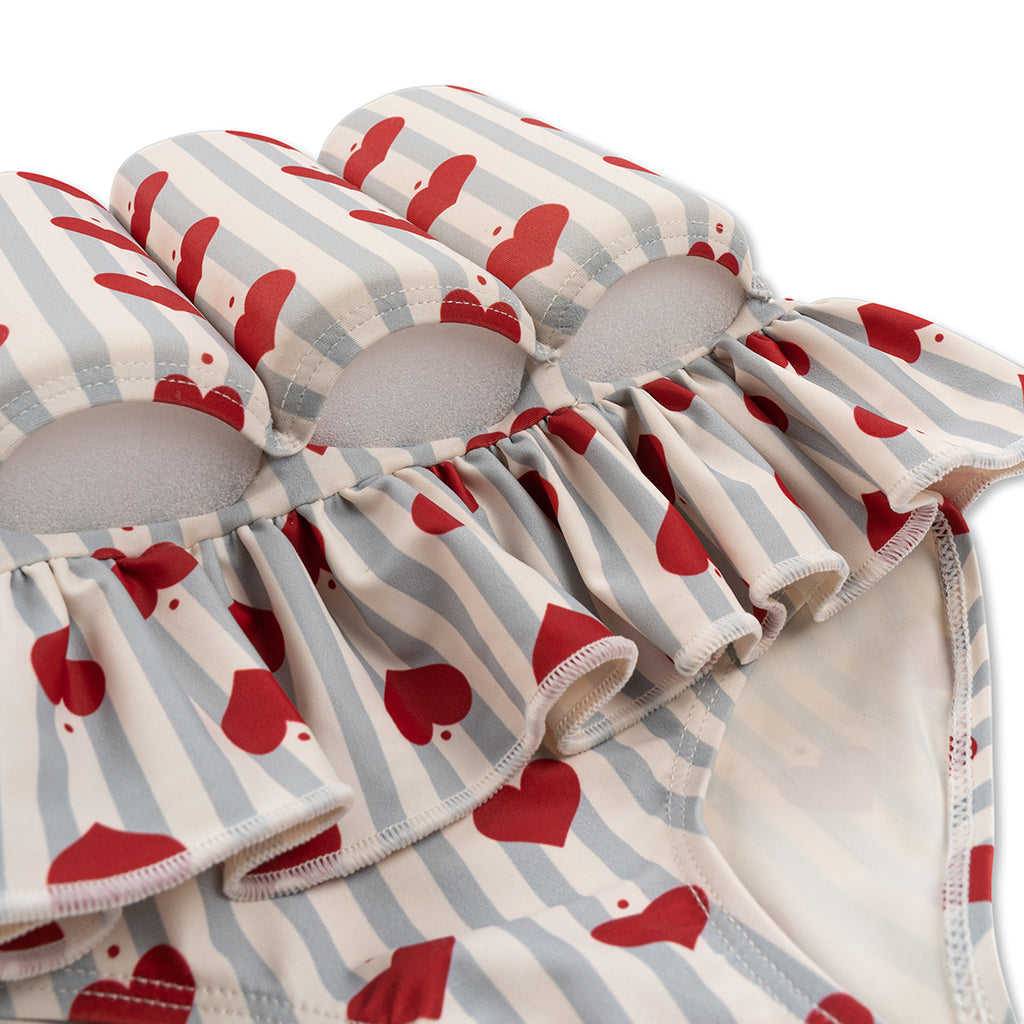 Konges Sløjd badedrakt m avtakbare flyteblokker, Amour blue stripe - str. 9 mdr. - 4 år