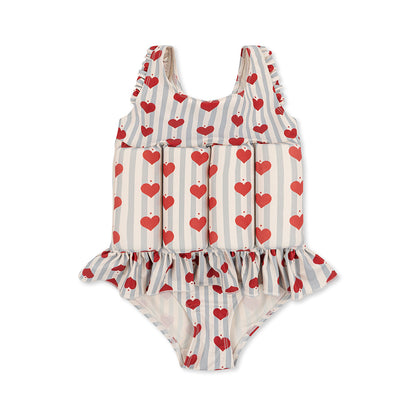 Konges Sløjd badedrakt m avtakbare flyteblokker, Amour blue stripe - str. 9 mdr. - 4 år