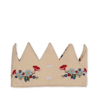 Konges Sløjd Birthday crown, stoffkrone m. filttal, Flower - 1-10 år