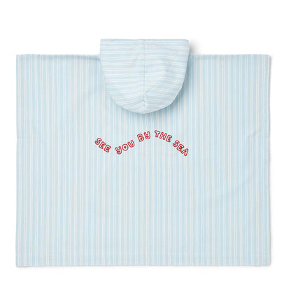 Liewood Kaiden badeponcho med hette, Stripe Pure sky / Creme de la creme