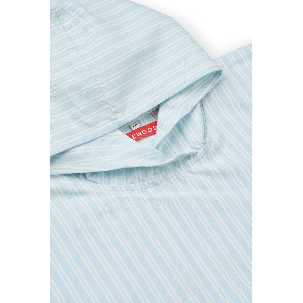 Liewood Kaiden badeponcho med hette, Stripe Pure sky / Creme de la creme