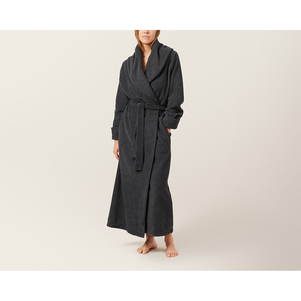 Karmameju morgenkåpe i fleece, mørkegrå - str. XS-L