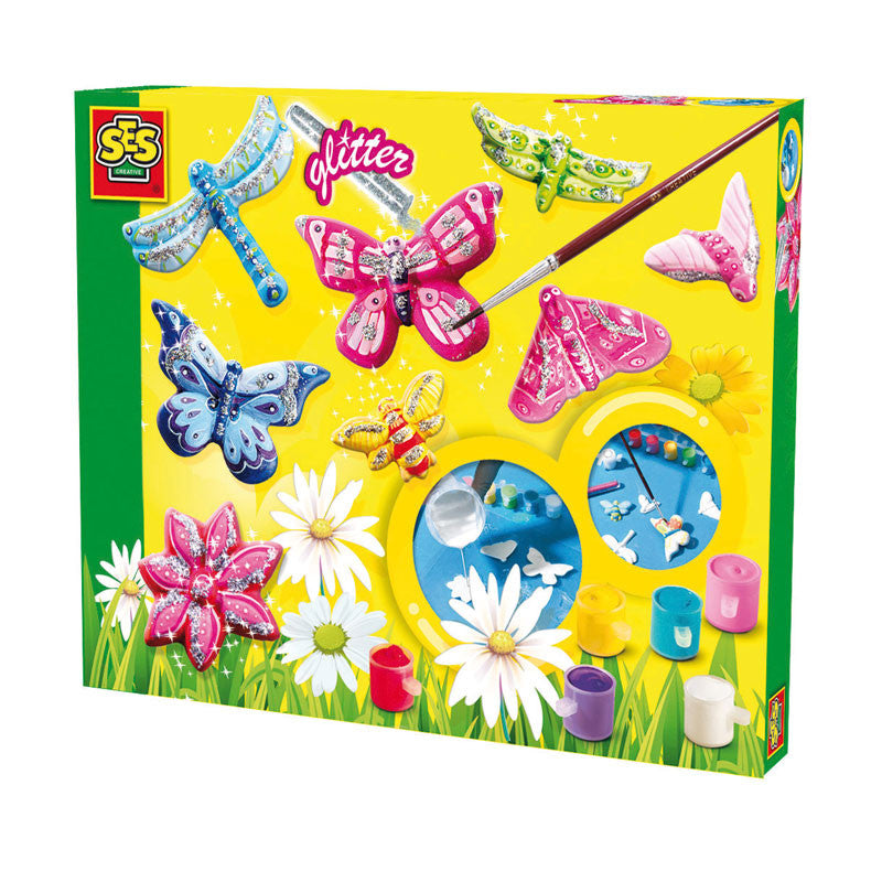 Kreativ eske - støp sommerfugler m glitter