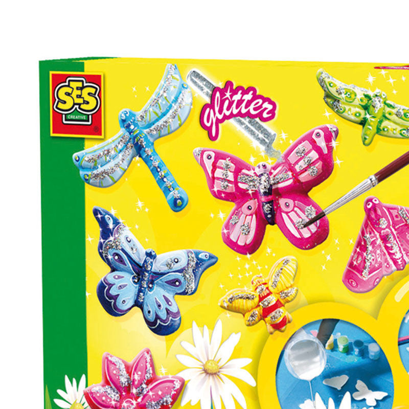 Kreativ eske - støp sommerfugler m glitter