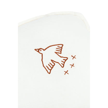 Nobodinoz skypute, vasket fransk lin, fuglebroderi - Off white