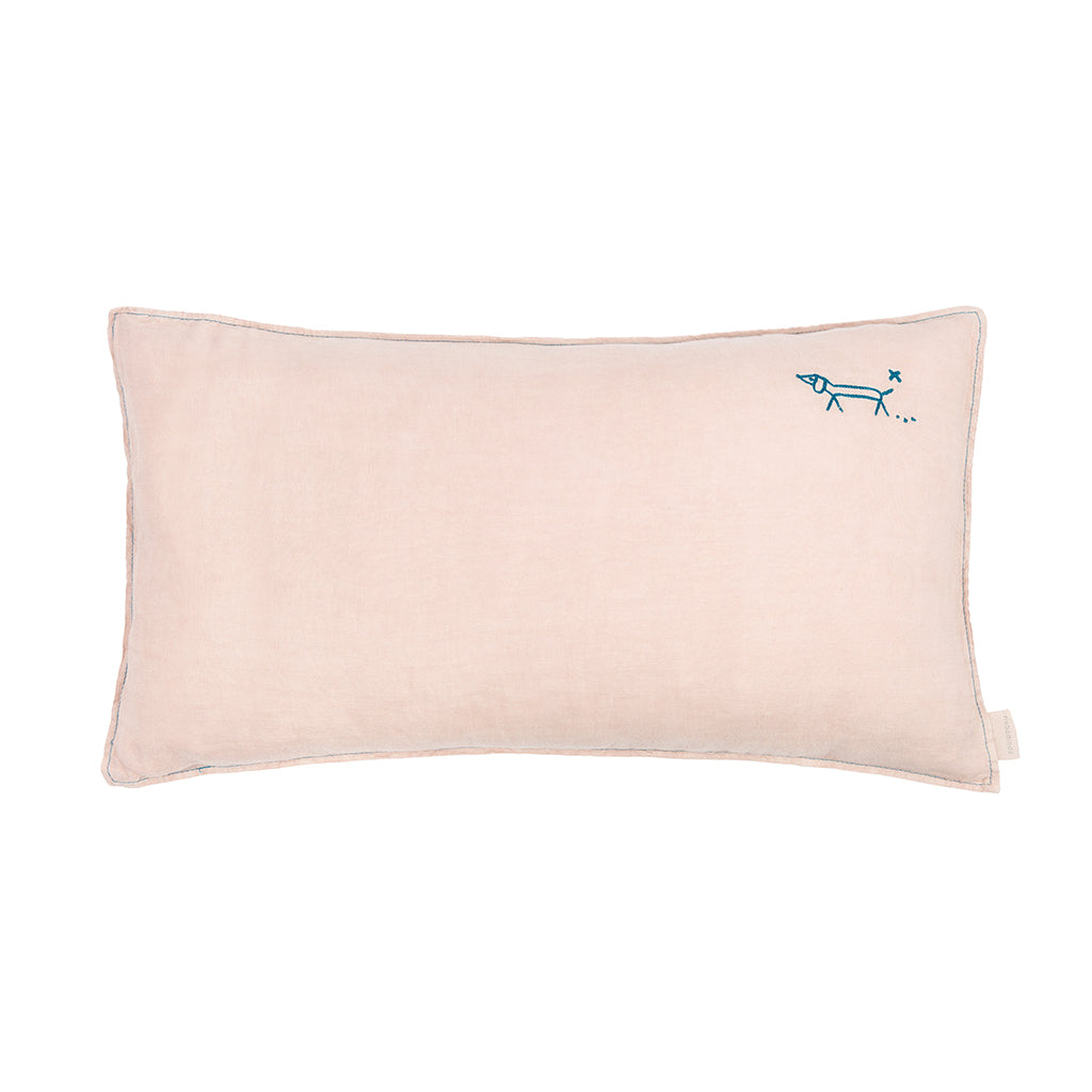 Nobodinoz pute, vasket fransk lin, 50 x 30 cm - Mauve pink