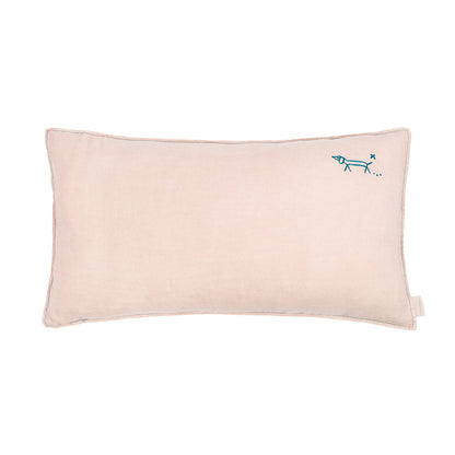 Nobodinoz pute, vasket fransk lin, 50 x 30 cm - Mauve pink
