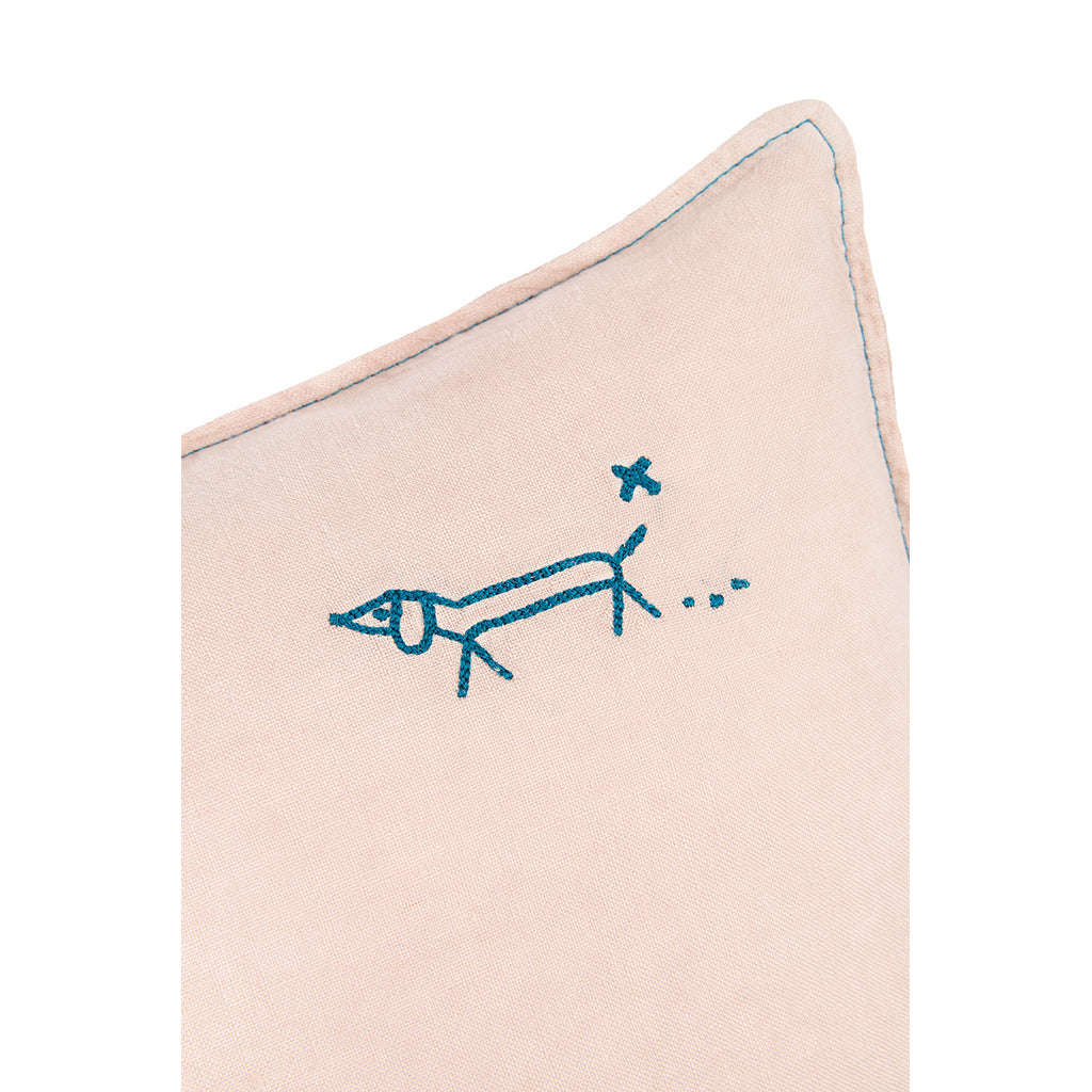 Nobodinoz pute, vasket fransk lin, 50 x 30 cm - Mauve pink