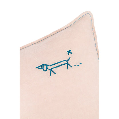 Nobodinoz pute, vasket fransk lin, 50 x 30 cm - Mauve pink