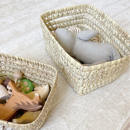 Lubilu kurv af palmeblade, L38 - 38 x 27 x 15 cm