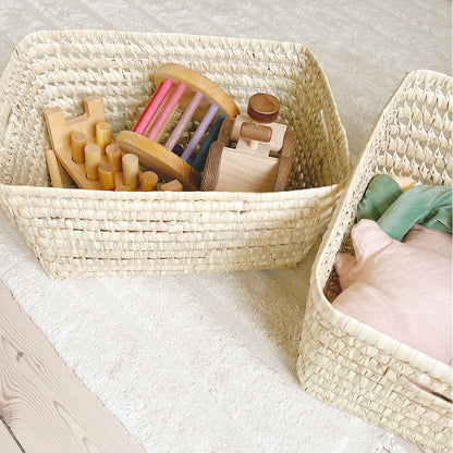 Lubilu kurv av palmeblader, L38 - 38 x 29 x 19 cm