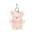Jellycat Little Pig vedhæng til taske, 17 cm