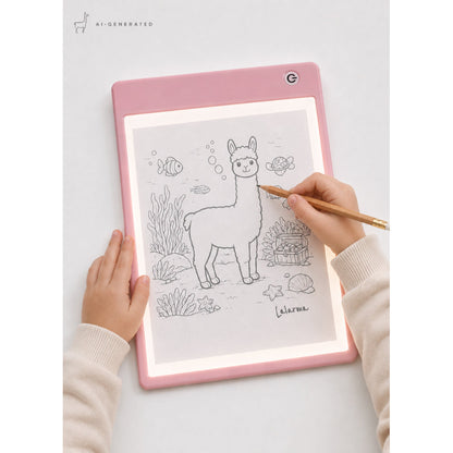 Lalarma Sketch lightpad, tegn og fargelegg – Rosa