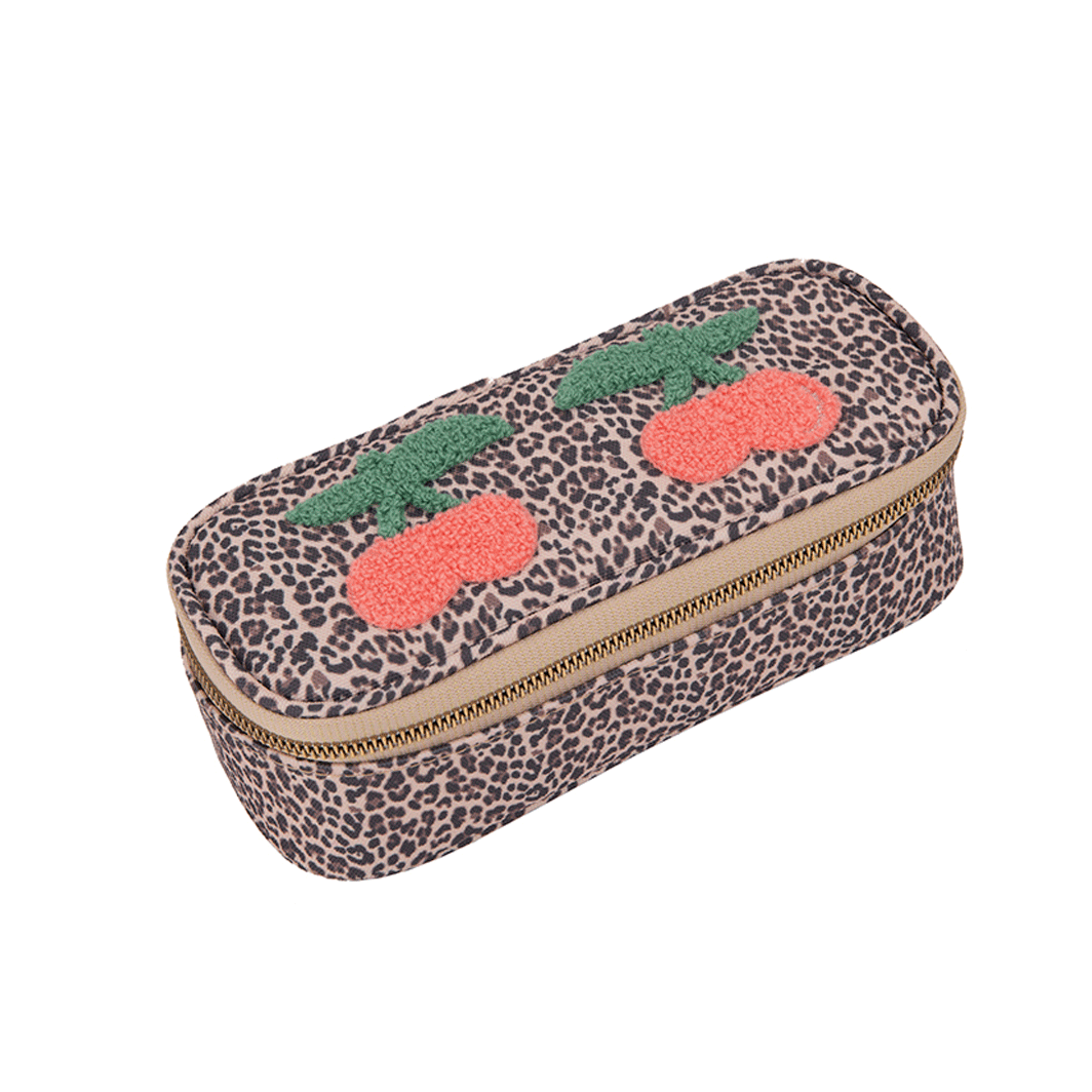 Jeune Premier penalhus leopard cherry, etui med lynlås