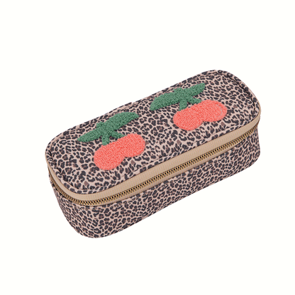 Jeune Premier penalhus leopard cherry, etui med lynlås