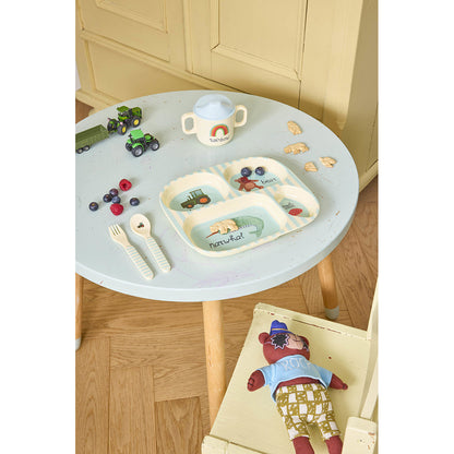 Rice Babyske og gaffel i melamin, Blue ABC