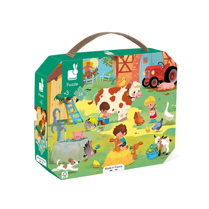 Janod puslespill, En dag på gården - 24 brikker