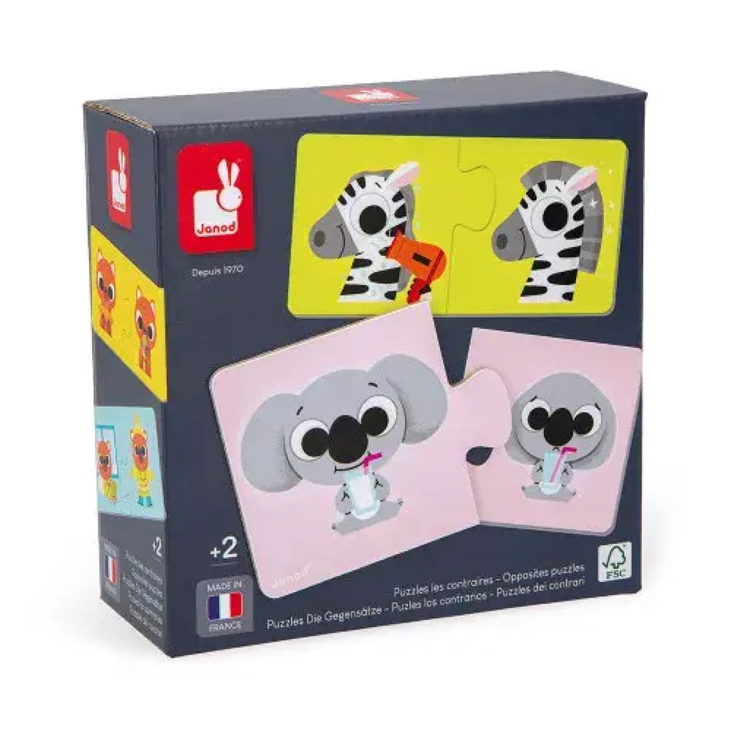 Janod puslespill, motsetninger - 12 puslespill med hver 2 brikker