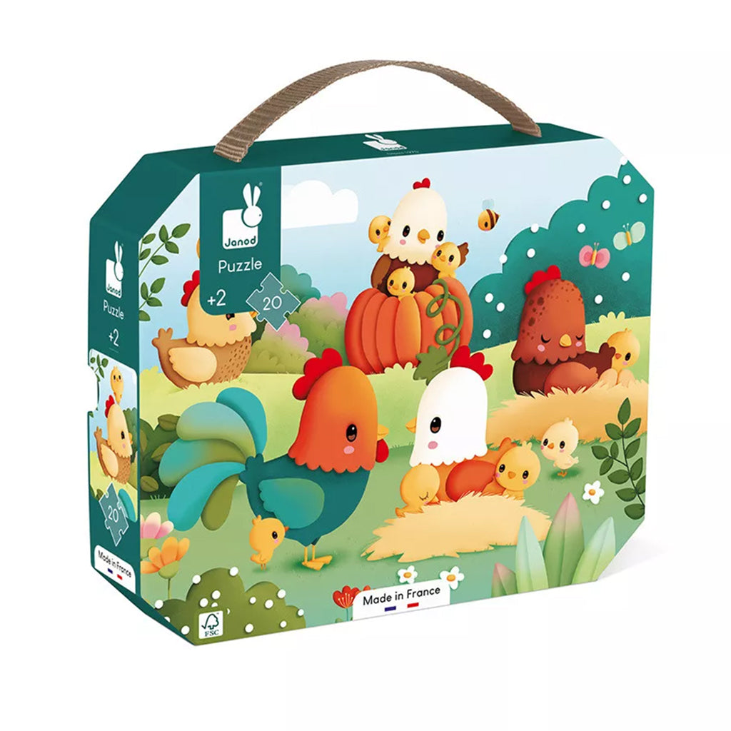 Janod puslespill i koffert, Velkommen til bondegården - 20 brikker
