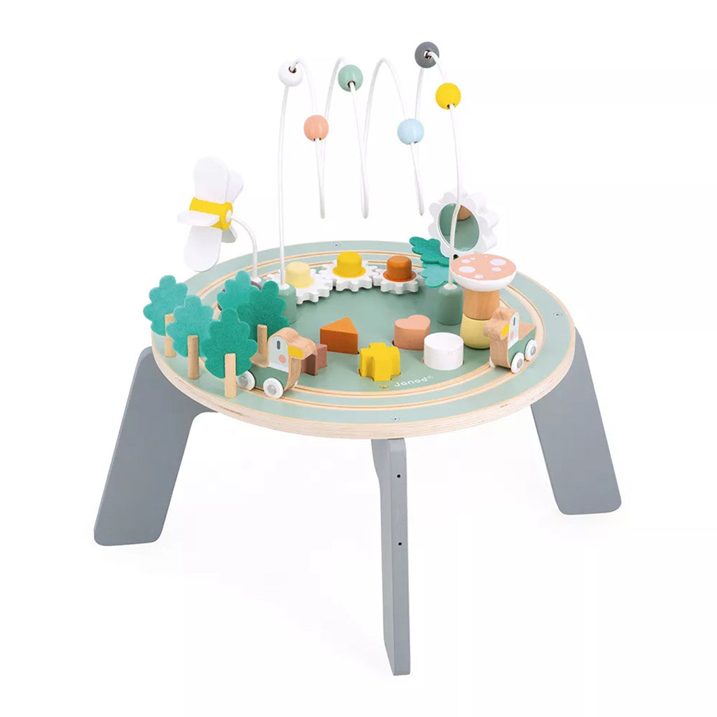 Janod Garden Activity Table, sødt aktivitetsbord i træ for baby