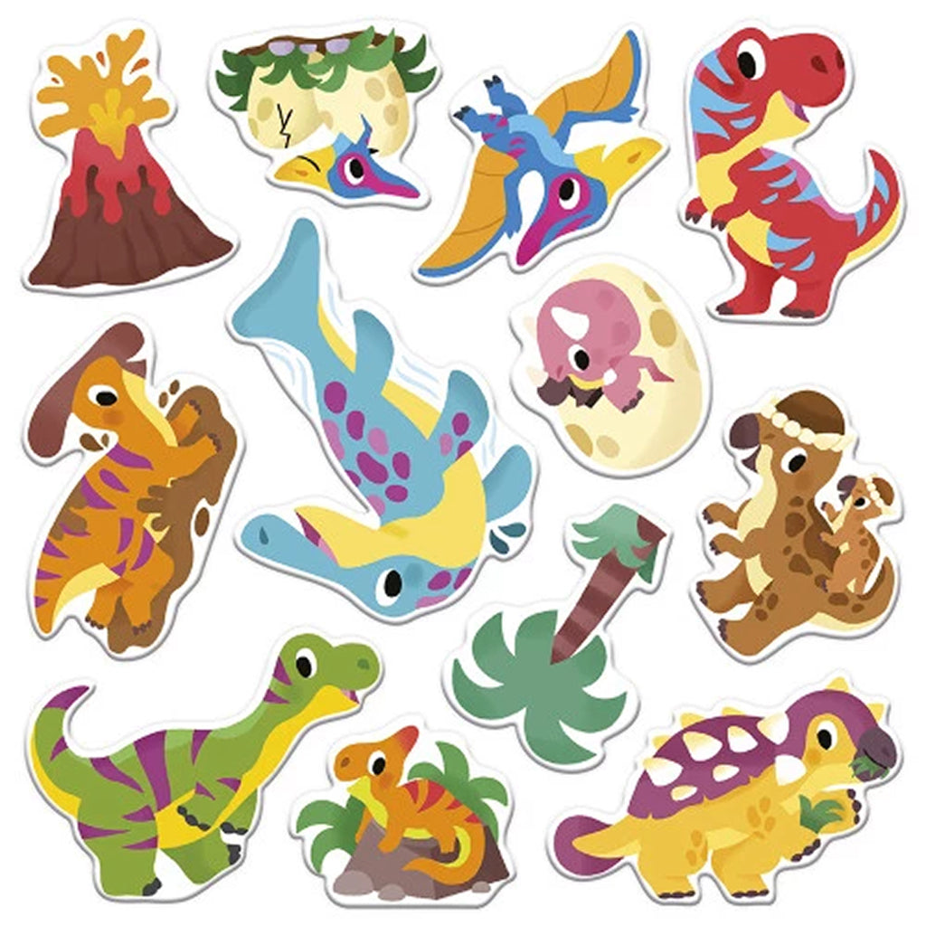 Janod Gjenbrukbare Tykke Stickers, Dinosaur