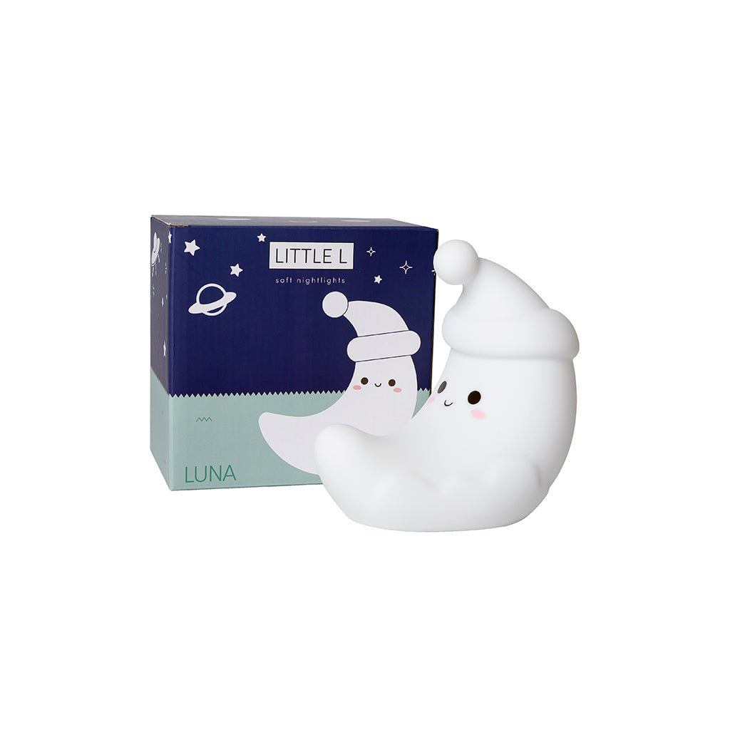 Little L. LED nattlampe med fjernkontroll og flere lysinnstillinger - Luna Moon
