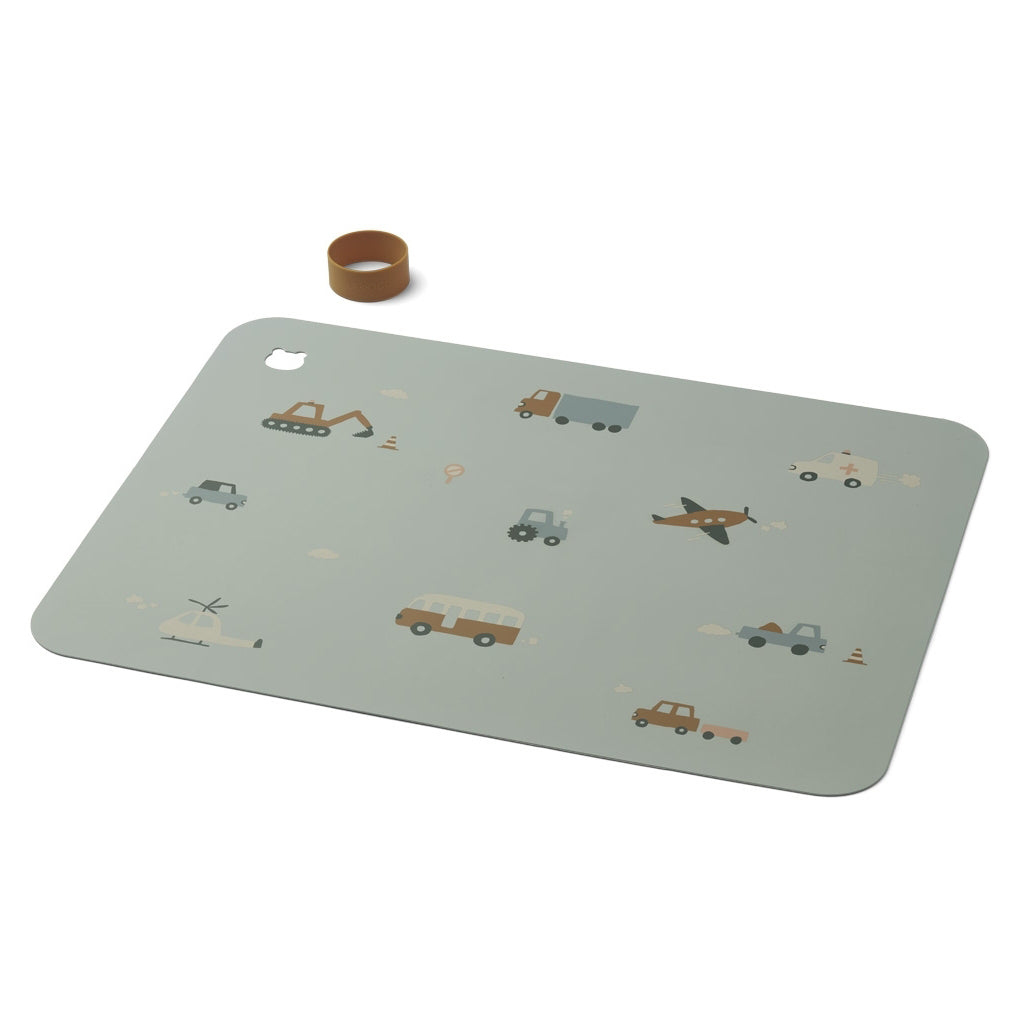 Liewood Jude spisebrikke - Vehicles, dove blue mix