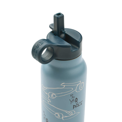 Liewood Falk vannflaske, termoflaske 350 ml. - Race cars / Beach blue