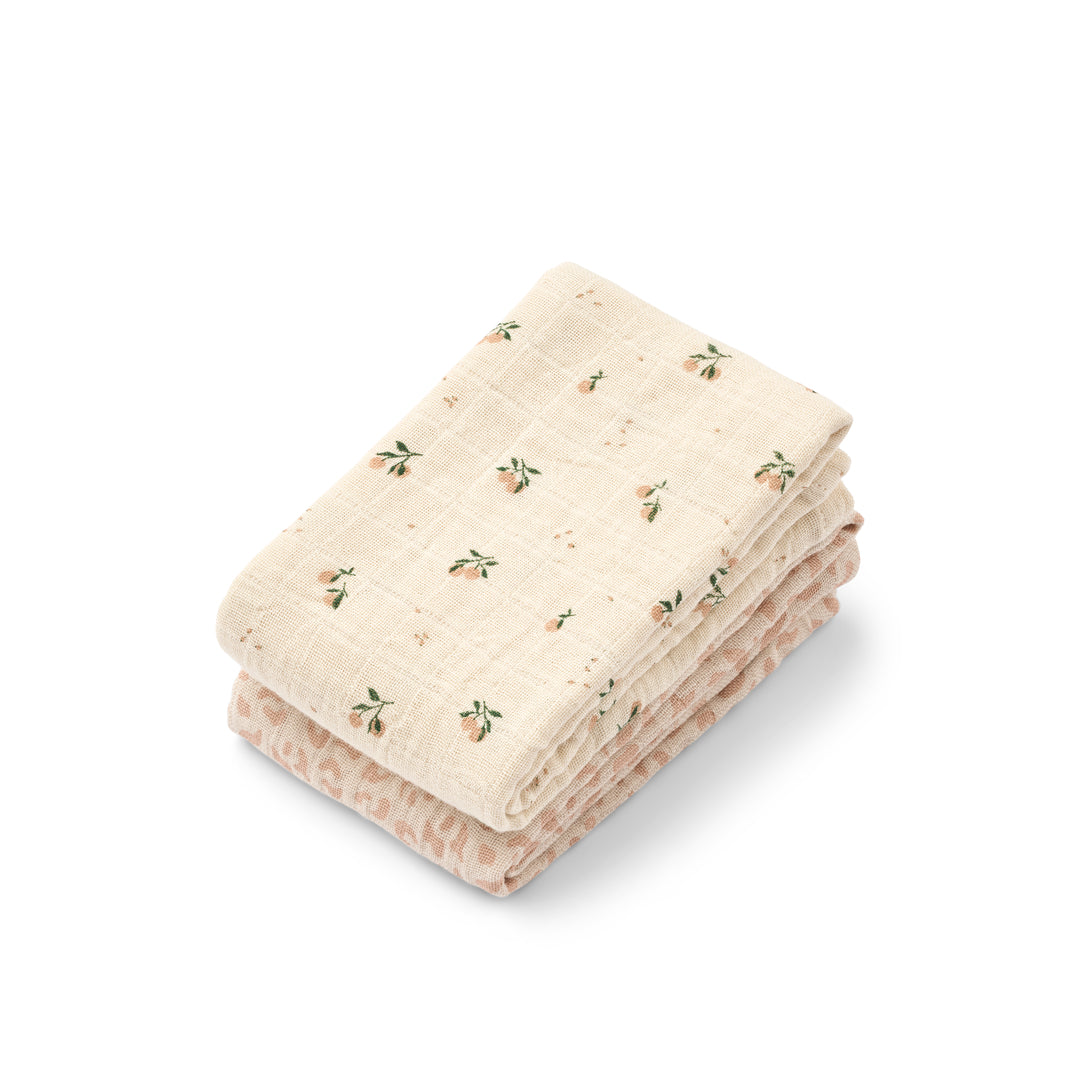 Liewood Lewis muslinkluter, 2-pakning – Mini leo / Mini peach Mix