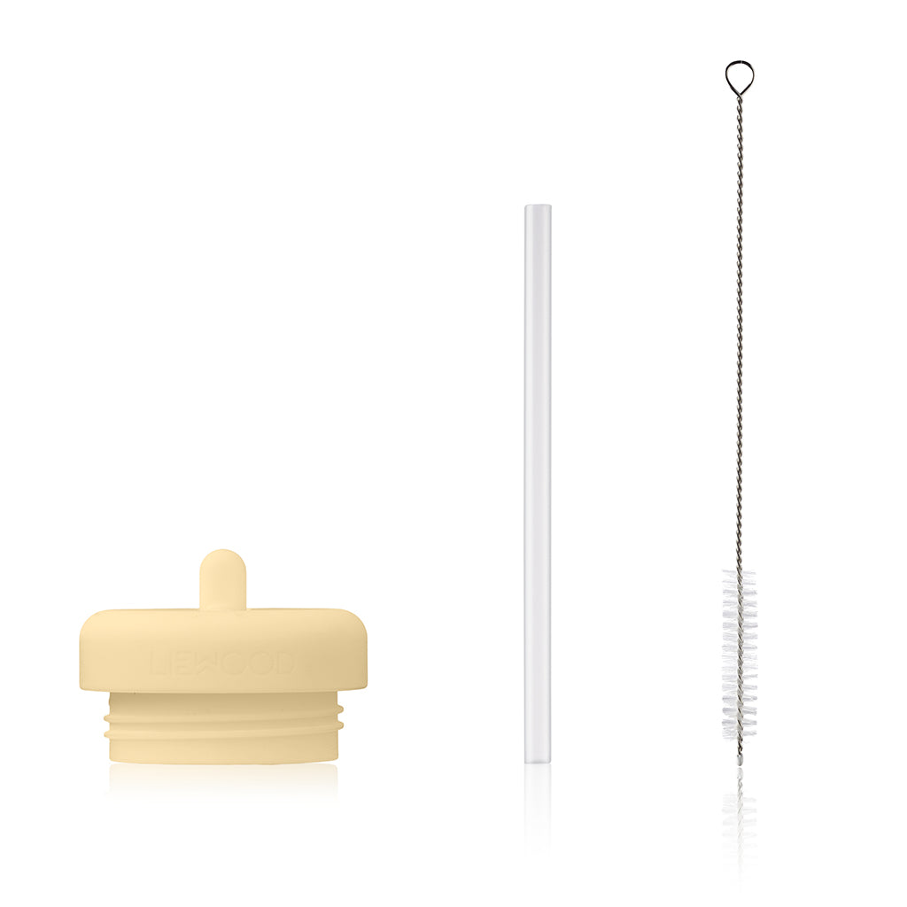 Liewood sportslokk m. sugerør og børste til Wilson sammenleggbar drikkeflaske - Safari