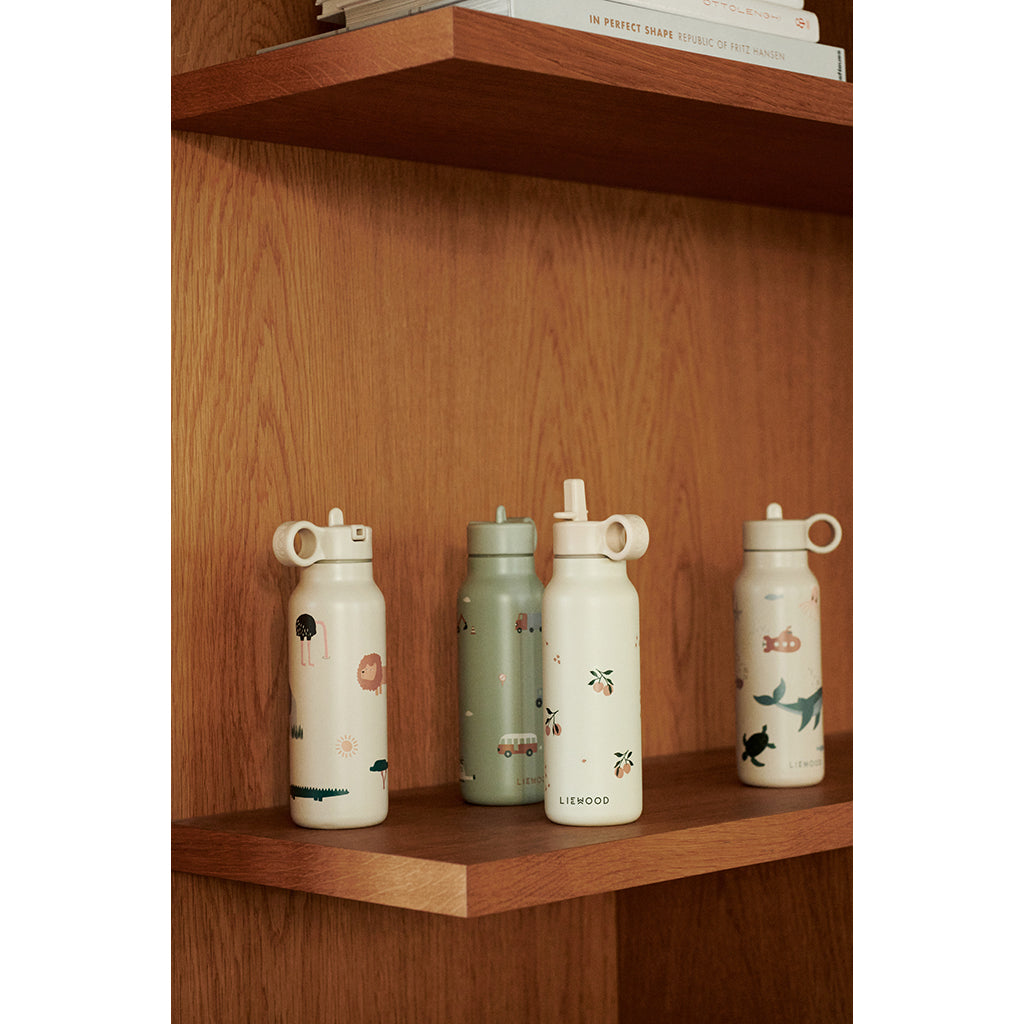 Liewood Falk drikkeflaske, termoflaske 350 ml. - Vehicles/ Dove Blue Mix