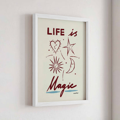 Nephthys Illustrated plakat, Life is Magic - A4