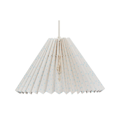 Pink Rose Taklampe med foldet skjerm i papir - 32 cm - Beige med lyseblå prikker