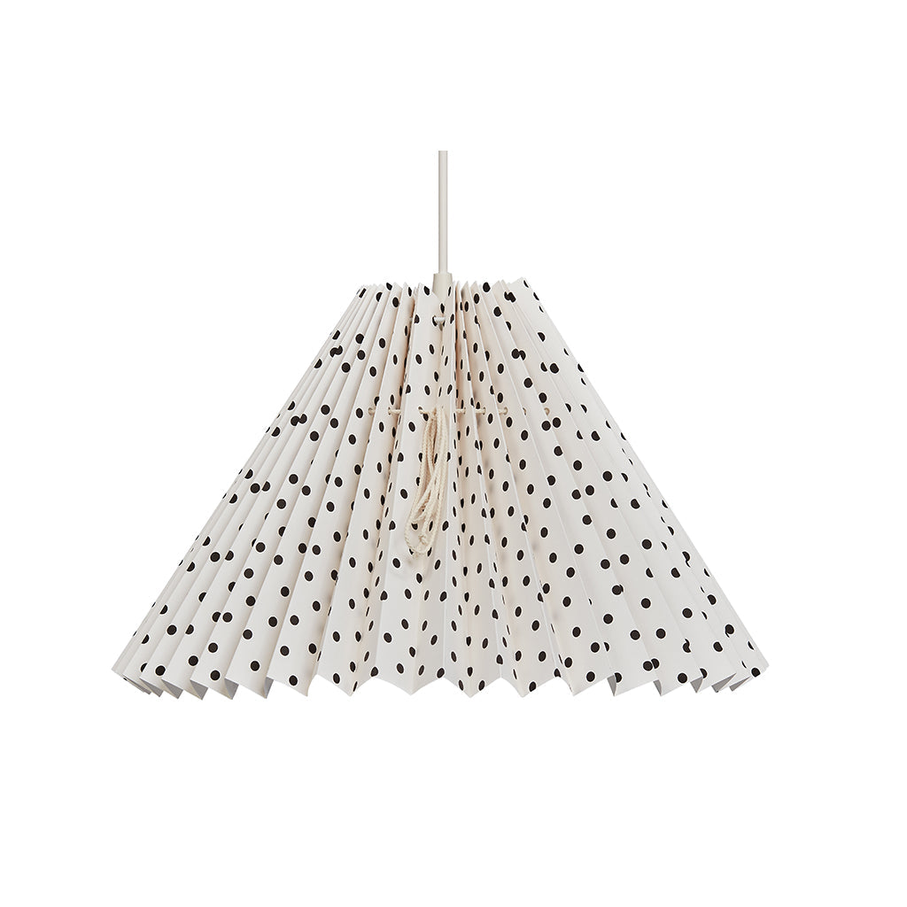 Pink Rose taklampe med brettet skjerm i papir – 32 cm – Beige med sorte prikker