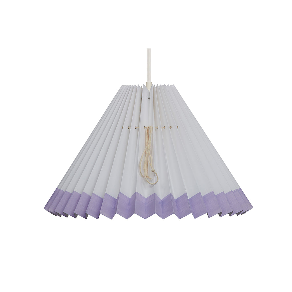 Pink Rose Taklampe med brettet skjerm i papir - 32 cm - Hvit med lilla kant