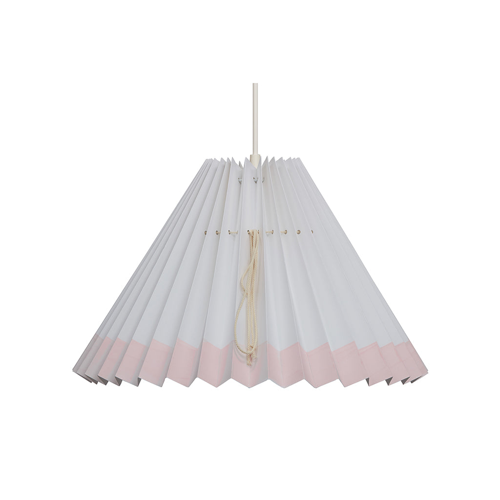 Pink Rose taklampe med brettet skjerm i papir – 32 cm – Hvit med rosa kant