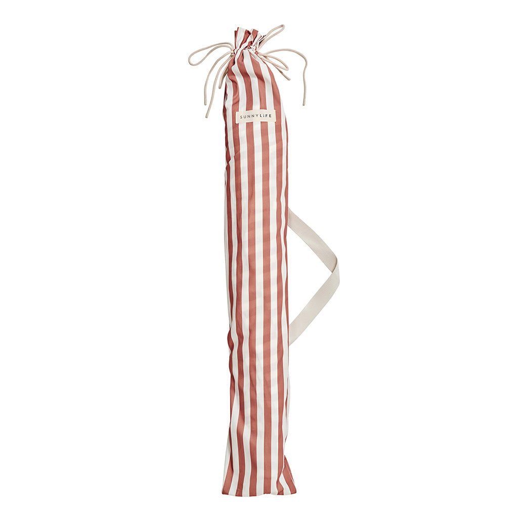Sunnylife Luxe strandparasoll, UP50+ faktor - Tierra clay stripe