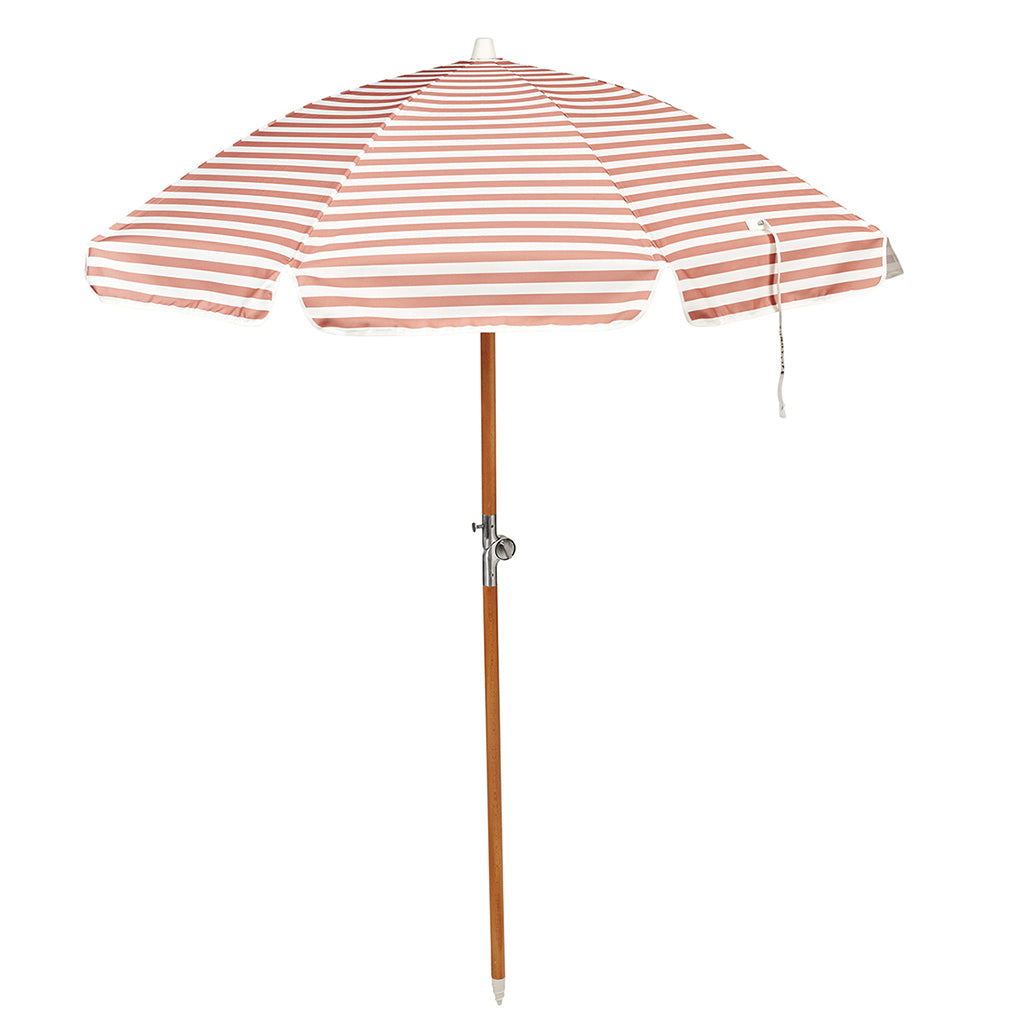 Sunnylife Luxe strandparasol, UP50+ faktor - Tierra clay stripe