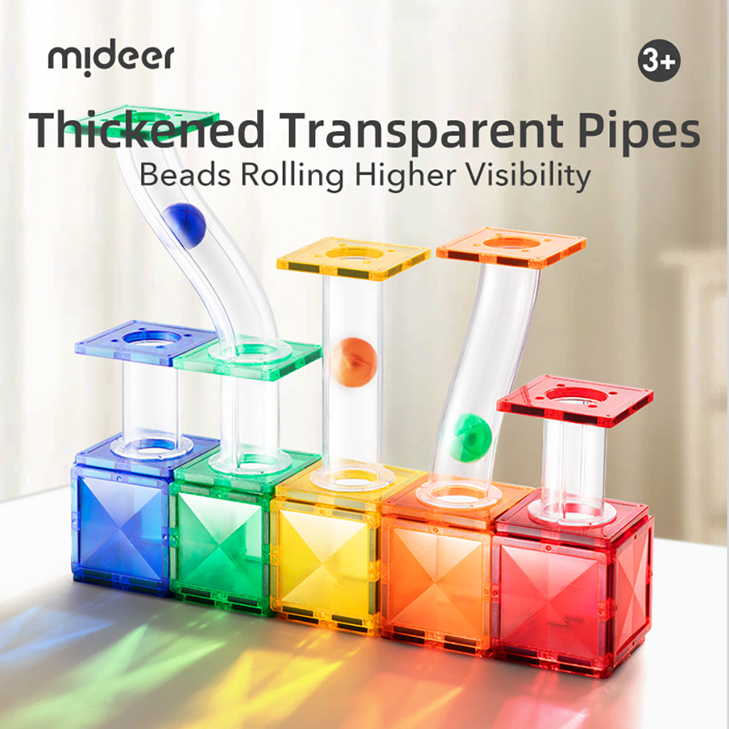 Mideer magnetiske byggeplater med kulebane, 100 deler