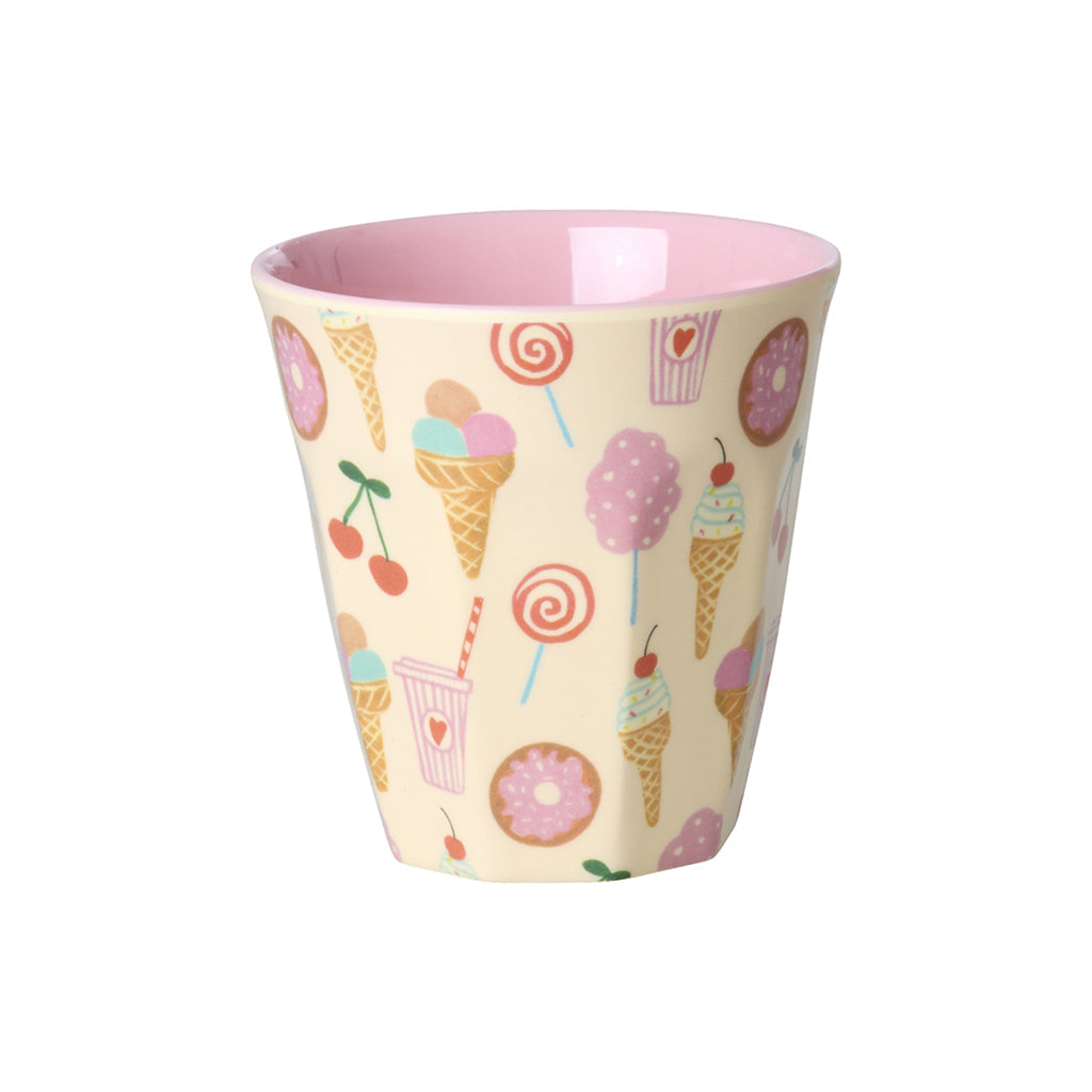 Rice melaminkopper, Fun Fair print, 6-pakning, Small - Pink