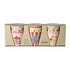 Rice melamin kopper, Fun Fair print, 6-pak, Small - Pink