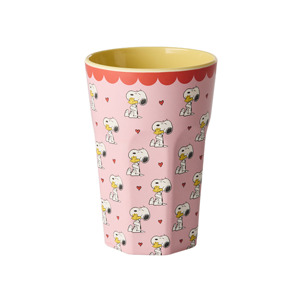Rice melamin børnekop, Høj, Snoopy - Pink print
