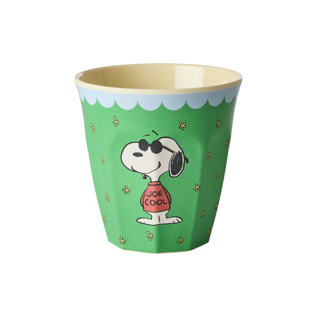 Rice melamin kopp til barn, Medium, Snoopy - Grønn