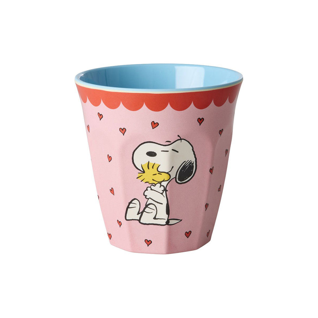 Rice melaminkopp for barn, Medium, Snoopy - Rosa