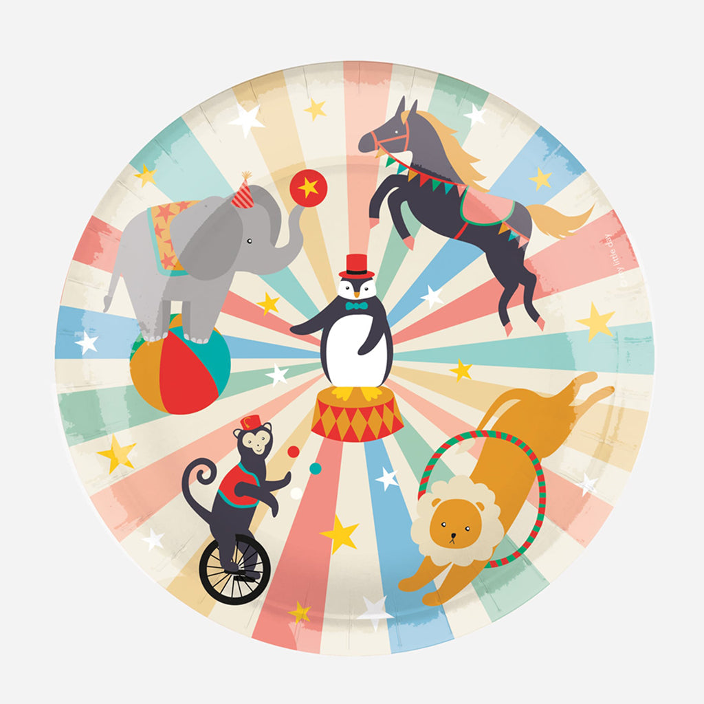 My Little Day papptallerkener, 8 stk. Sirkus