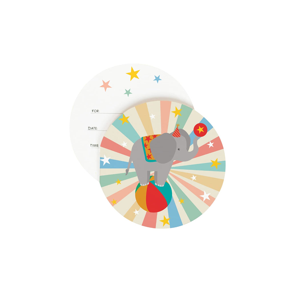 My Little Day runde invitasjoner, 8 stk. Cirkus