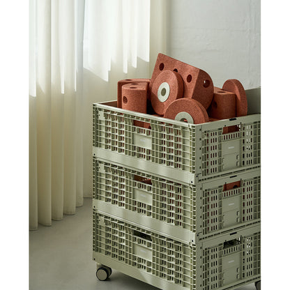 Modu Oppbevaringskasse, Ekstra stor sammenleggbar/stabelbar kasse - Dusty Green